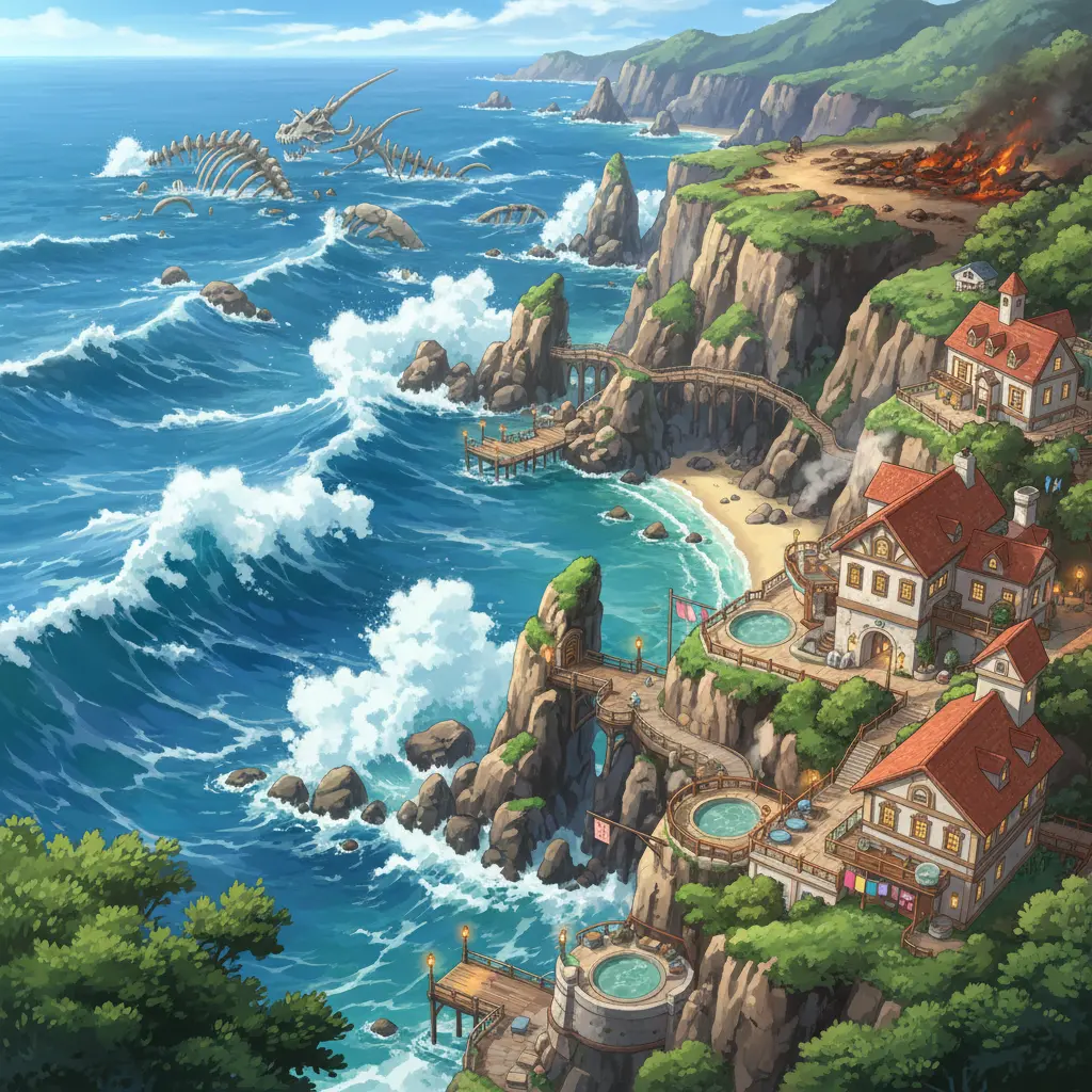 Epicly-generated anime-style location portrait of Saltar's Port