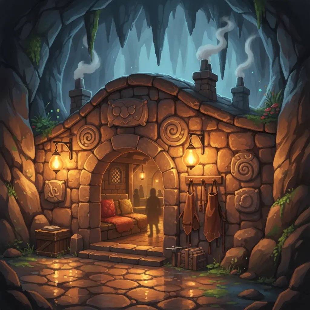 Epicly-generated anime-style location portrait of a fantasy tavern